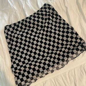 checkered skirt